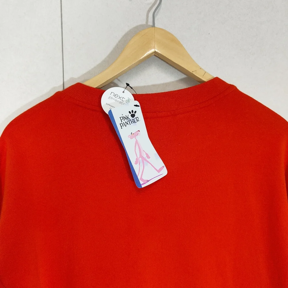 Pink Panther Next Red Sequin Jumper Sweatshirt BNWT Size S Small UK 8 10 - Picture 5 of 9